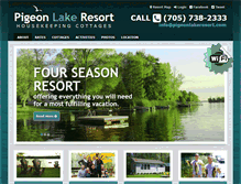 Tablet Screenshot of pigeonlakeresort.com